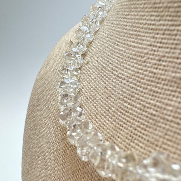 Antique Faceted Crystal Beaded Design Necklace Size 17-20" Length Adjustable - Picture 3 of 10